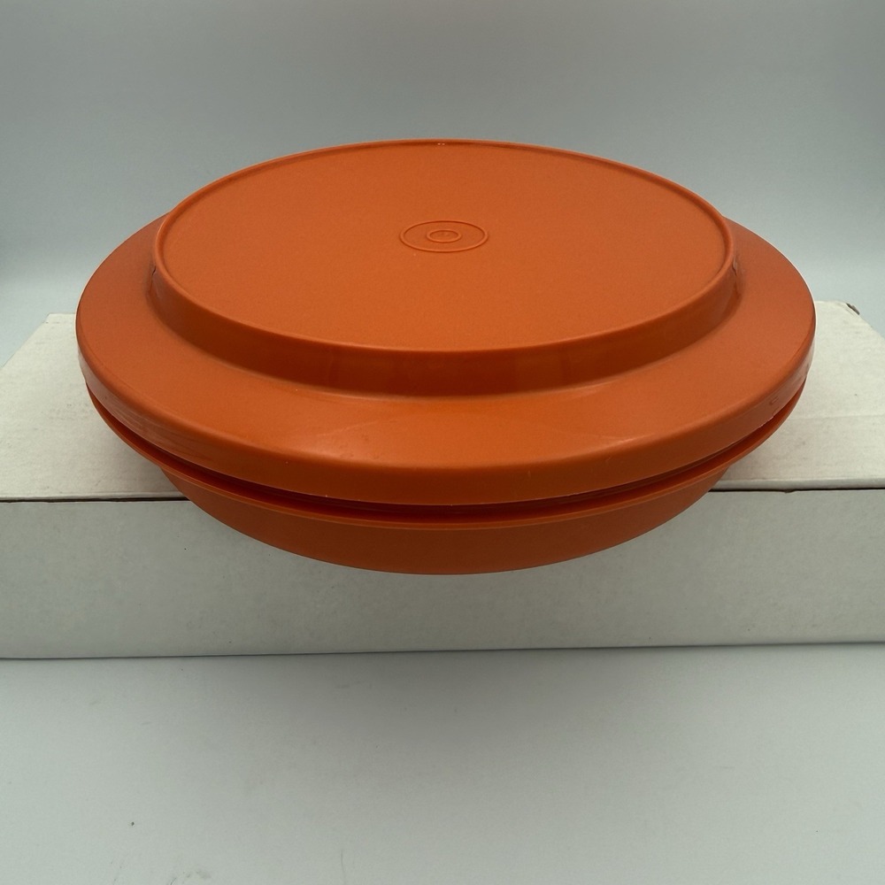 Vintage Tupperware 1337-16 1336-17 Orange Seal N Serve Bowl with Lid